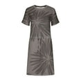 thumbnail image 4 of SMihono Robe d'Été Grande Taille pour Femmes 2023 Décontractée à Imprimé Floral à Manches Courtes Col Ras du Cou à Lacets avec Poches, 4 of 6