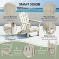 thumbnail image 6 of WestinTrends Malibu 5-Piece HDPE Adirondack Chair Outdoor Patio Square Table Conversation Set, Sand, 6 of 15