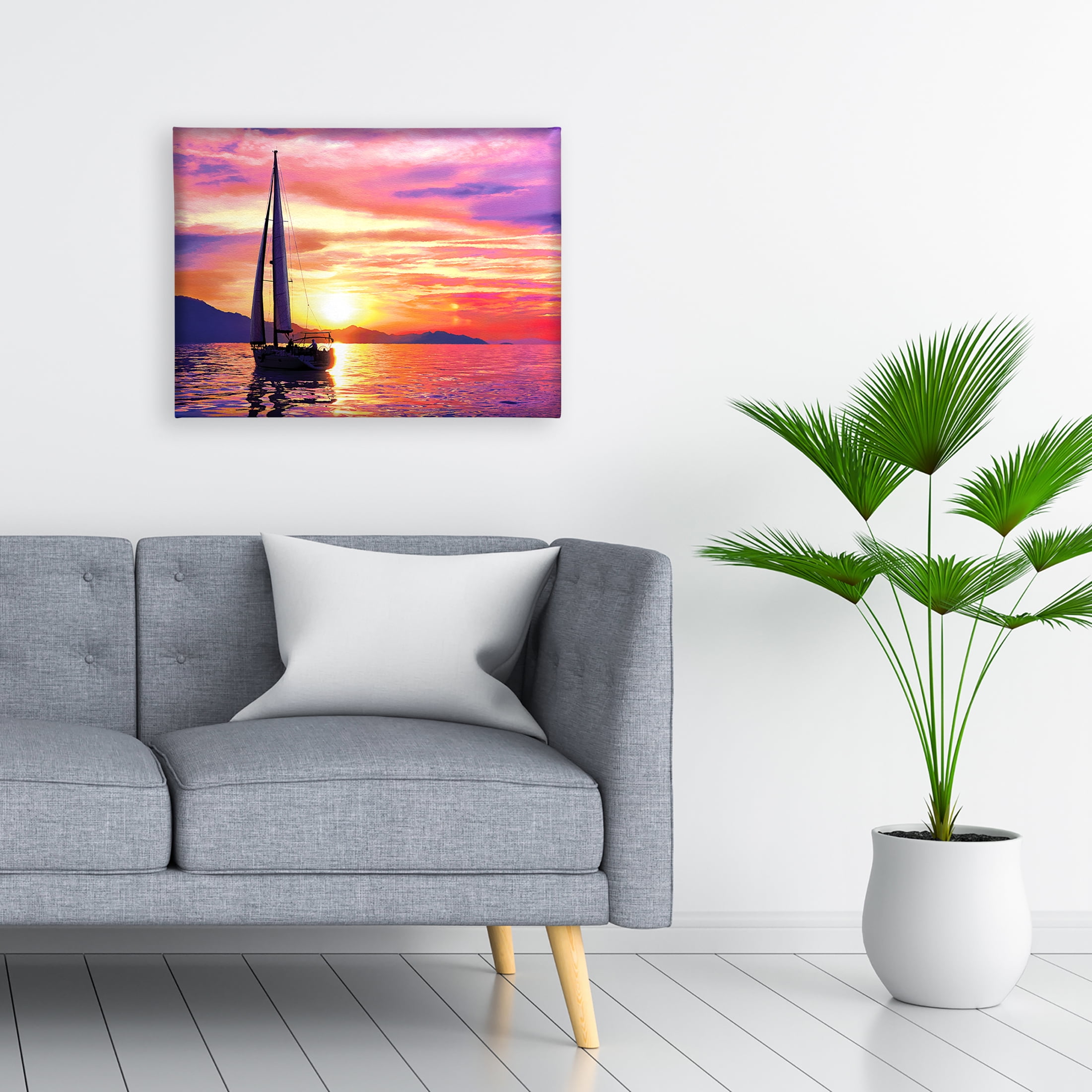 ArtSkills Sunset Sailboat Paint by Number Art Kit for Adults, 20" x 15" Stretched Canvas, Unisex Wall Art