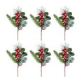 thumbnail image 1 of 6 piezas a la venta Copos de nieve de 27 cm agujas de pino ramas de frijol rojo ramas de pino artificiales adornos para árboles de Navidad esquejes de agujas de pino ANGGREK Otros, 1 of 8