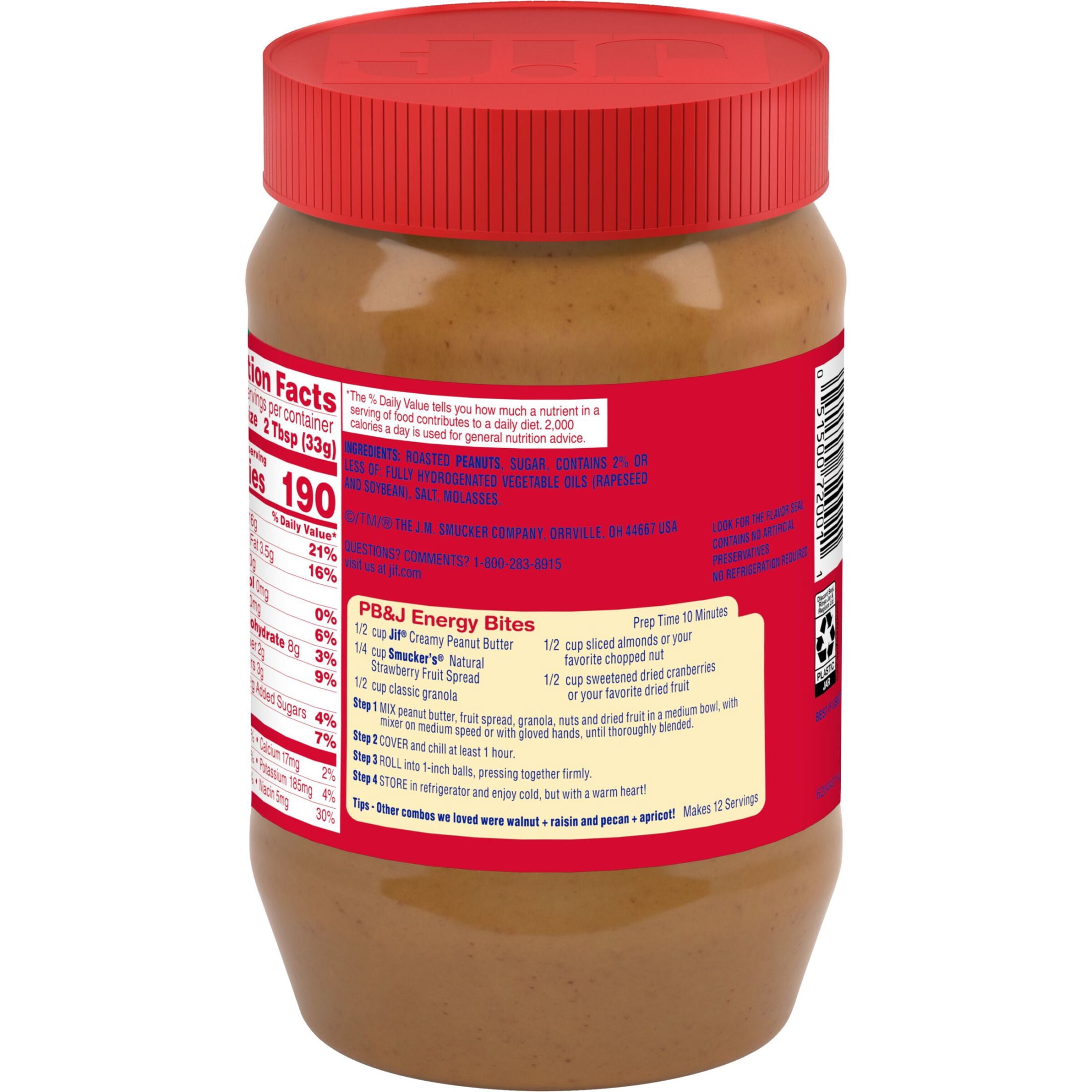 Jif Creamy Peanut Butter, 40 oz Jar