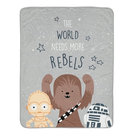 UPC: 0084122012363 | Lambs & Ivy Star Wars Rebels Baby Blanket – Gray