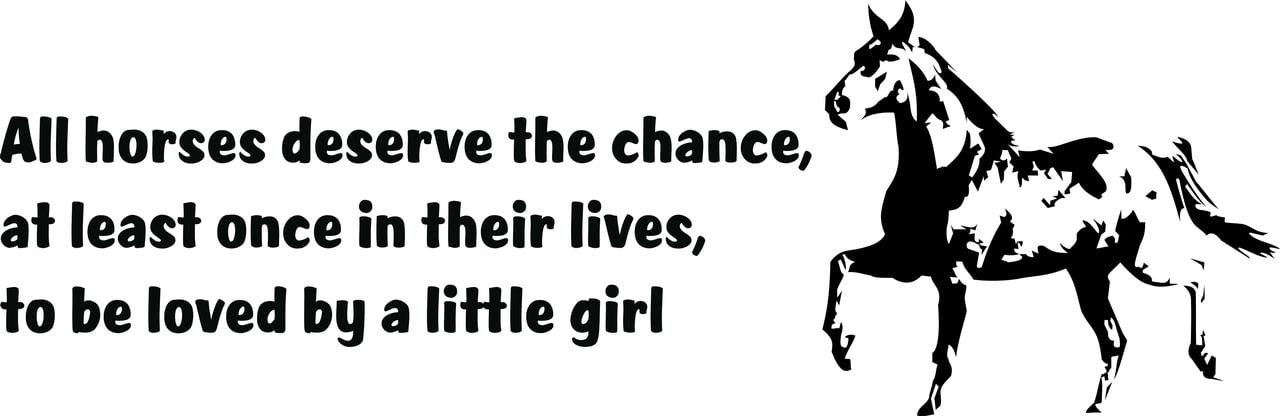 All Horses Deserve to be Loved Little Girl Bedroom Wall Stickers Horse Decals