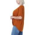 thumbnail image 4 of FashionMille Plus Size Women's V-Neck Draping Front Cross High Low Tunic T-shirt Top, 4 of 4
