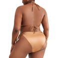 thumbnail image 2 of Traje de baño metálico para mujer, triángulo, corte alto, tanga bronce G Extra amplio bronce G Extra amplio Xishao ropa, 2 of 2