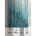 thumbnail image 6 of Turquoise Gold Geometric Sheer Curtains 84 Inch Length 2 Panels Set, Modern Abstract Oil Painting Voile Window Treatment Rod Pocket Curtains Sheers Drapes for Bedroom/Living Room/Kitchen 52"x84"x2, 6 of 7