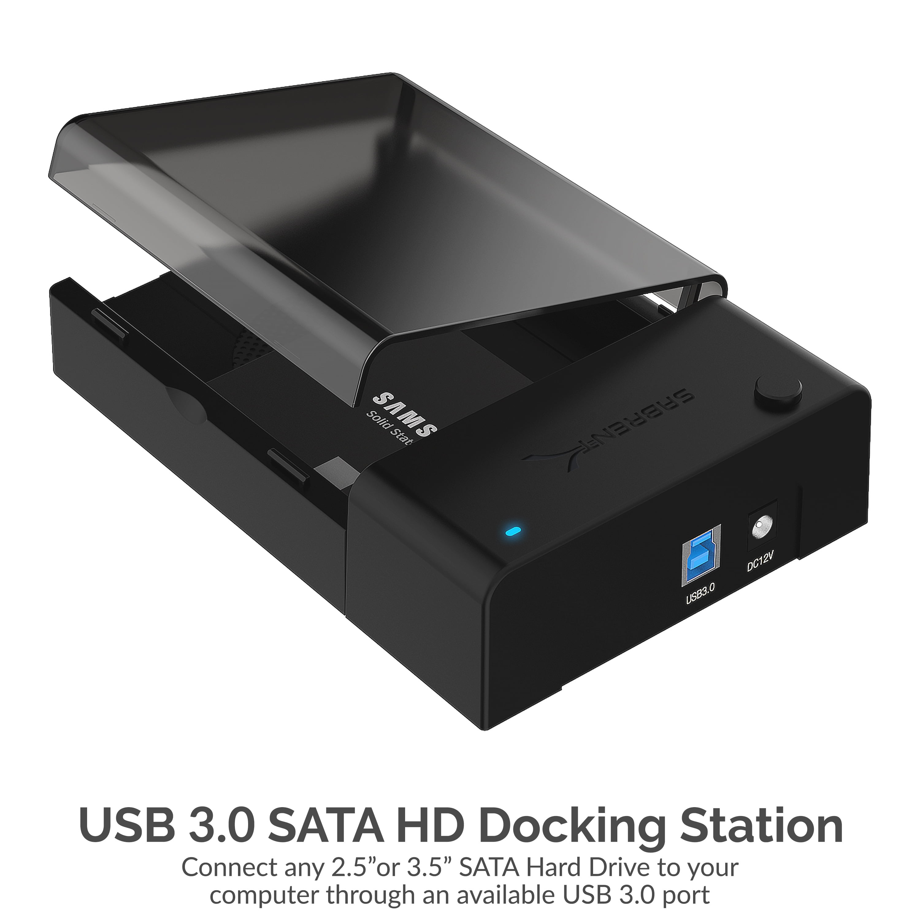 SABRENT 2.5-Inch SATA to USB 3.0 Tool-Free External Hard Drive Enclosure  [Optimized for SSD, Support UASP SATA III] Black (EC-UASP) 