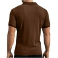 thumbnail image 3 of Vivianyo HD Short Sleeve Shirt for Men,Big Men's Solid Color Lapel Loose And Thin Daily Casual Shirt, 3 of 8