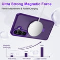 thumbnail image 2 of CASEFIV for Samsung Galaxy S24 Plus Case,with Magnetic Invisible Stand [Military Drop Protection] [Compatible with MagSafe] Shockproof Slim Translucent Anti-Slip,Deep Purple, 2 of 8