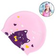 thumbnail image 1 of 1 Pieces Swim Caps Waterproof Comfy Bathing Caps Non-Slip Cartoon Kids Swimming Hat-pink, 1 of 4