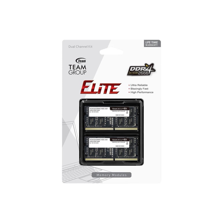Team Elite 32GB (2 x 16GB) 260-Pin DDR4 SO-DIMM DDR4 2666 (PC4