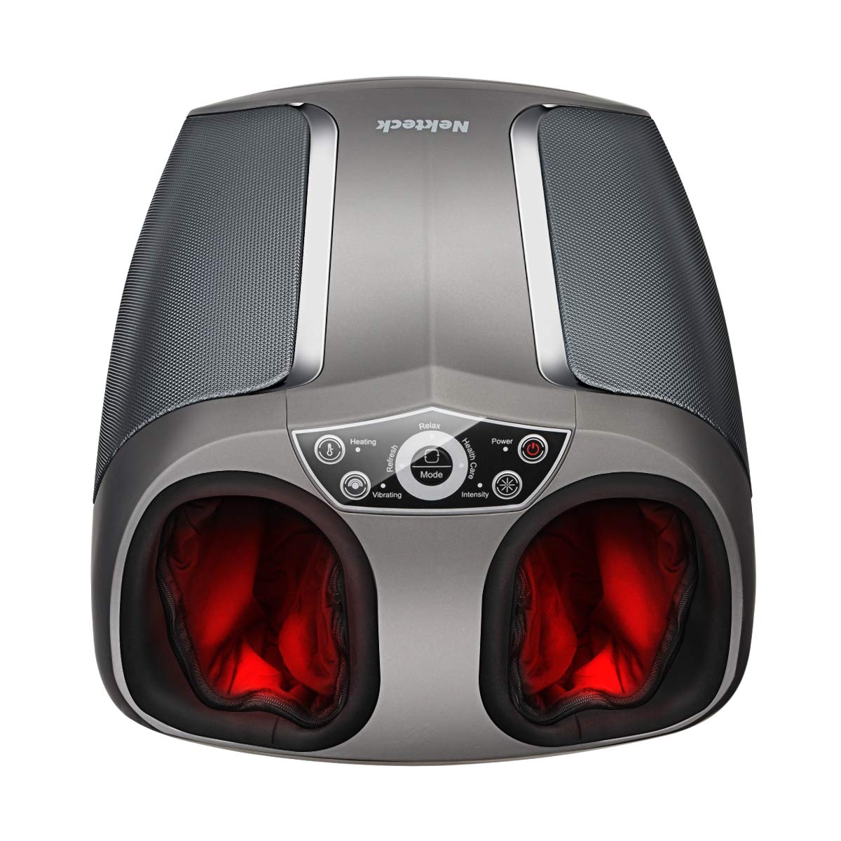 Nekteck shiatsu foot massager machine with heat air compression deep rolling kneading therapy Clearance