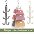thumbnail image 5 of Ganchos giratorios para bolsos (paquete de 3), color negro, organizador de bolsos, ganchos para armario que ahorran espacio, paquete de 3., 5 of 5
