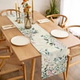 thumbnail image 3 of Eucalyptus Leaves Table Runner - 70 Inch Long, Kitchen Dining Table Runner Dresser Scarves, Farmhouse Sage Green Leaf Floral Plants Farmhouse Decor for Coffee Tables Wedding Party Banquet, 3 of 8