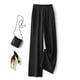 thumbnail image 4 of Pantalones de mujer de cintura alta y pierna ancha - Pantalones de trabajo elásticos por detrás para el verano, 4 of 4