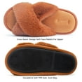 thumbnail image 5 of DANNTO Women's Slippers Cross Band Soft Plush Furry Open Toe House Shoes Indoor Warm Comfy Cozy Bedroom Flats Slide, 5 of 8
