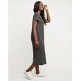 thumbnail image 3 of Hanes Women's Garment Dyed Midi Dress New Railroad Grey XS, 3 of 6