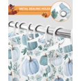 thumbnail image 4 of Teal Blue Pumpkin Shower Curtain Set ，Waterproof Fabric Shower Curtains Fall Green Leaves Botanical Thanksgiving Shower Curtains for Bathroom,Bathroom Decor 48"x72", 4 of 7
