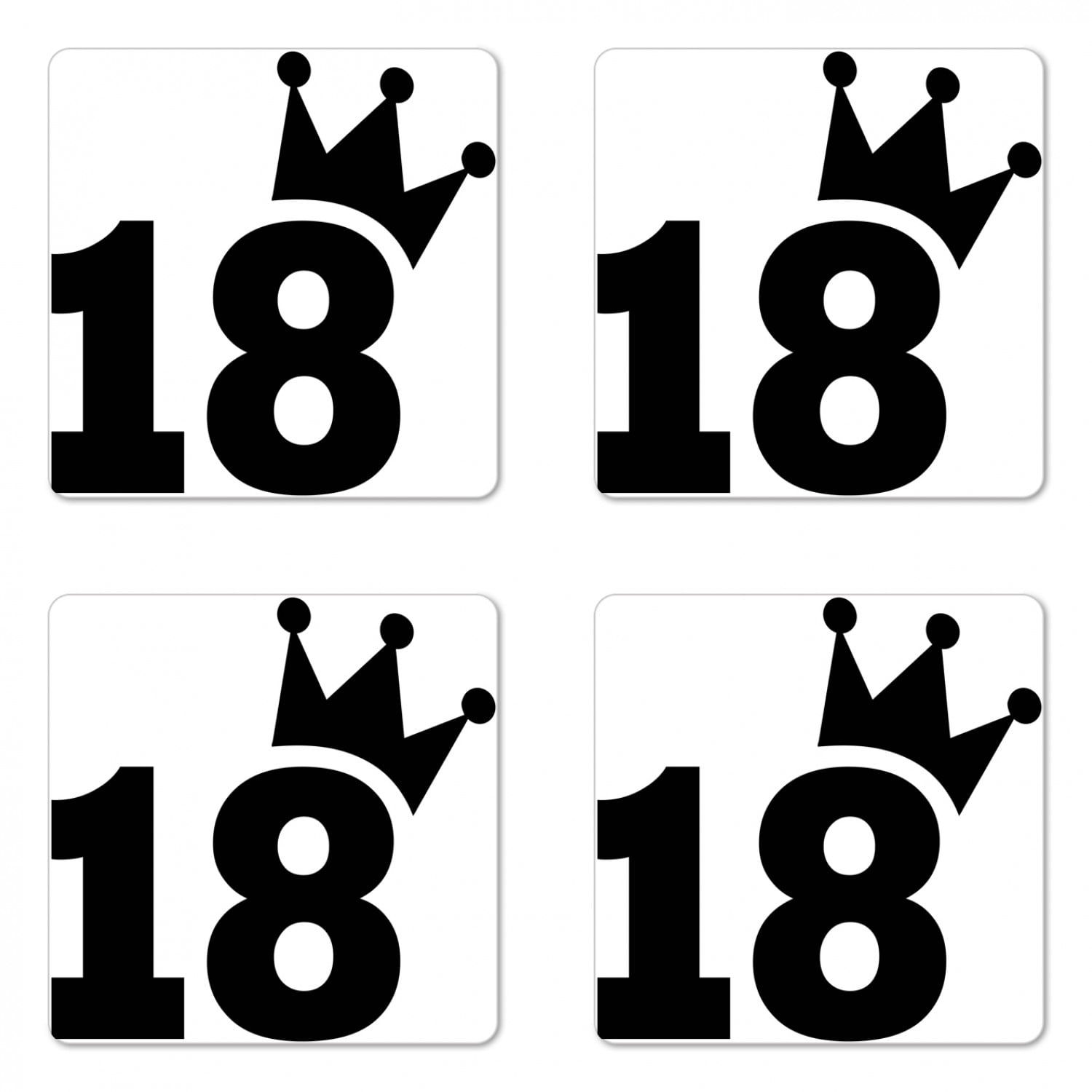 18th birthday coaster set of 4 cartoon soccer jersey seem bold 18