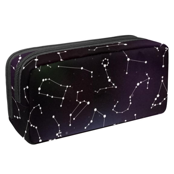 MUOOUM Pencil Case, Zodiac Stars Spot Connection Large Capacity Pencil Pouch Stationery Pen Bag