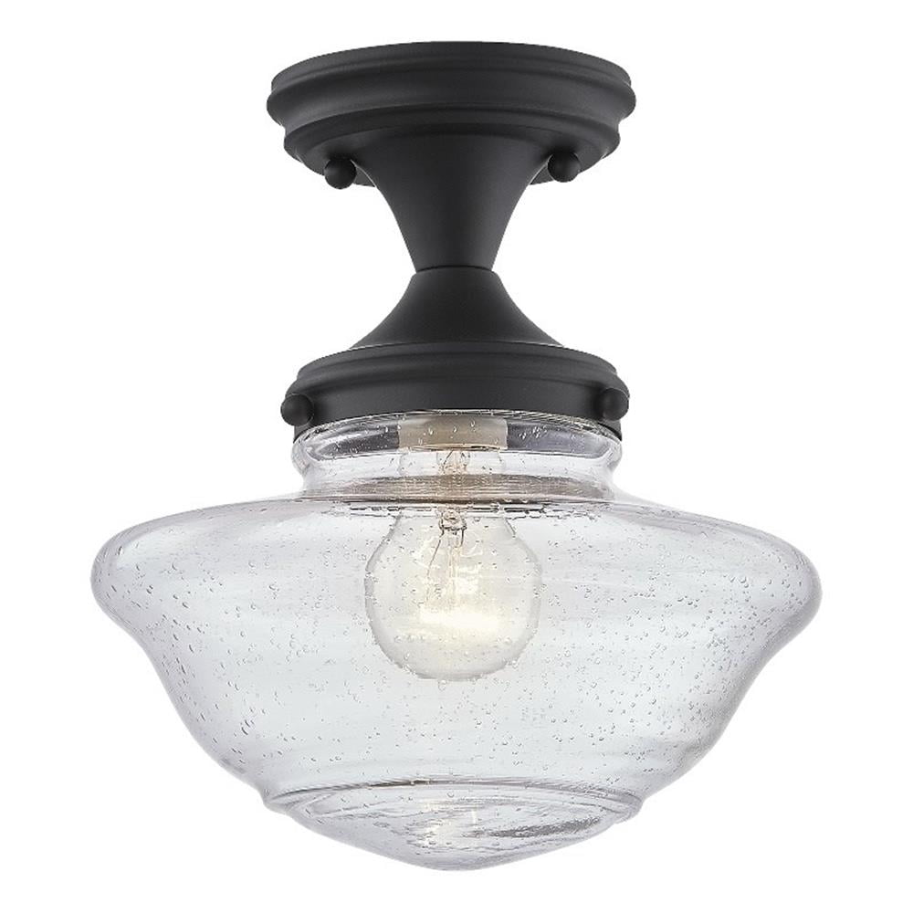 Home Square Metal Ceiling Light in Matte Black Finish - Set of 2