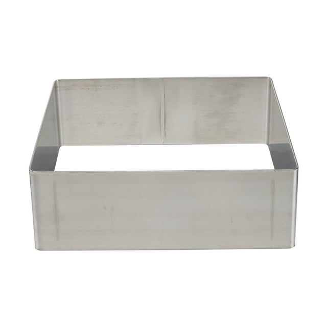 Molde cuadrado para mousse, aro de acero inoxidable para pasteles, cortador de mousse, molde para postres, molde para repostería, herramienta para hornear (plateado, 8 pulgadas)