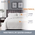 thumbnail image 2 of Swift Home 2PC Reversible Diamond Stitch Lightweight Quilt & Sham Set, White, Twin/Twin XL, 2 of 6