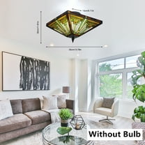 Tiffany Style Chandelier Fixture Decor Stained Glass Shade Ceiling Light Lamp