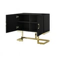 thumbnail image 5 of Posh Living Maleia 2-Doors Oak Veneer Wood Accent Chest in Black/Gold, 5 of 10