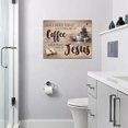 thumbnail image 5 of Christian Coffee Wall Art Jesus Coffee Cross Wall Decor Rustic Kitchen Brown Picture Canvas Prints Motivational Framed Modern Artwork for Home Living Room Restaurant Kitchen Cafe16 x12, 5 of 6