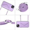thumbnail image 2 of Allytech iPhone 13 Case Wallet with Shoulder Strap, Luxury Back Cover for Girls Women PU Leather Shockproof Cards Holder Stand Magnetic Closure Phone Case for Apple iPhone 13, Purple, 2 of 9