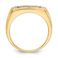 thumbnail image 2 of 14K Yellow Gold Tigers Eye & A Quality Diamond Mens Ring, 2 of 3