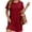 🔥 Wine, variant on Sentmoon Vacation Dresses for Women Club Dress Summer 2026 Solid Color Short Sleeve Crew Neck Button Down Regular Fit Casual Dress for Nightlife and Dancing 0