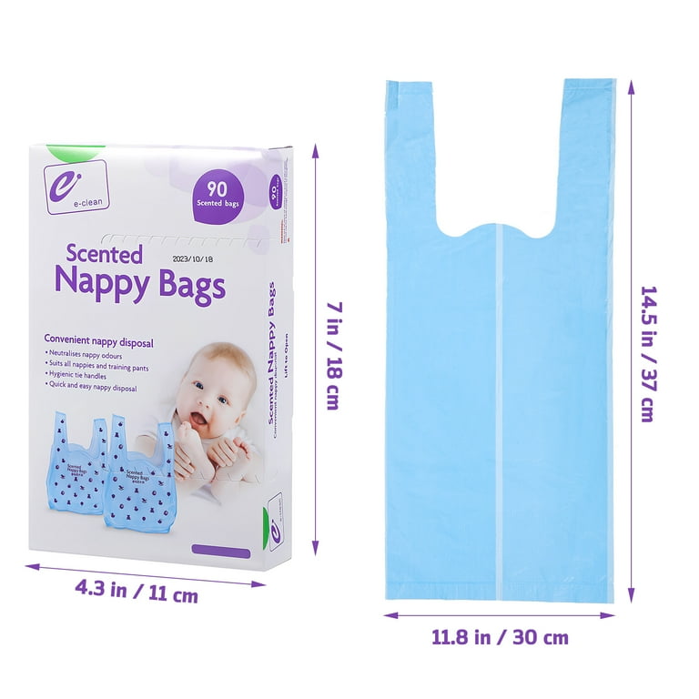 2 Boxes Disposable Diaper Sacks Scented Nappy Bags Travel Diaper Bags Trash Bags Waste Bags