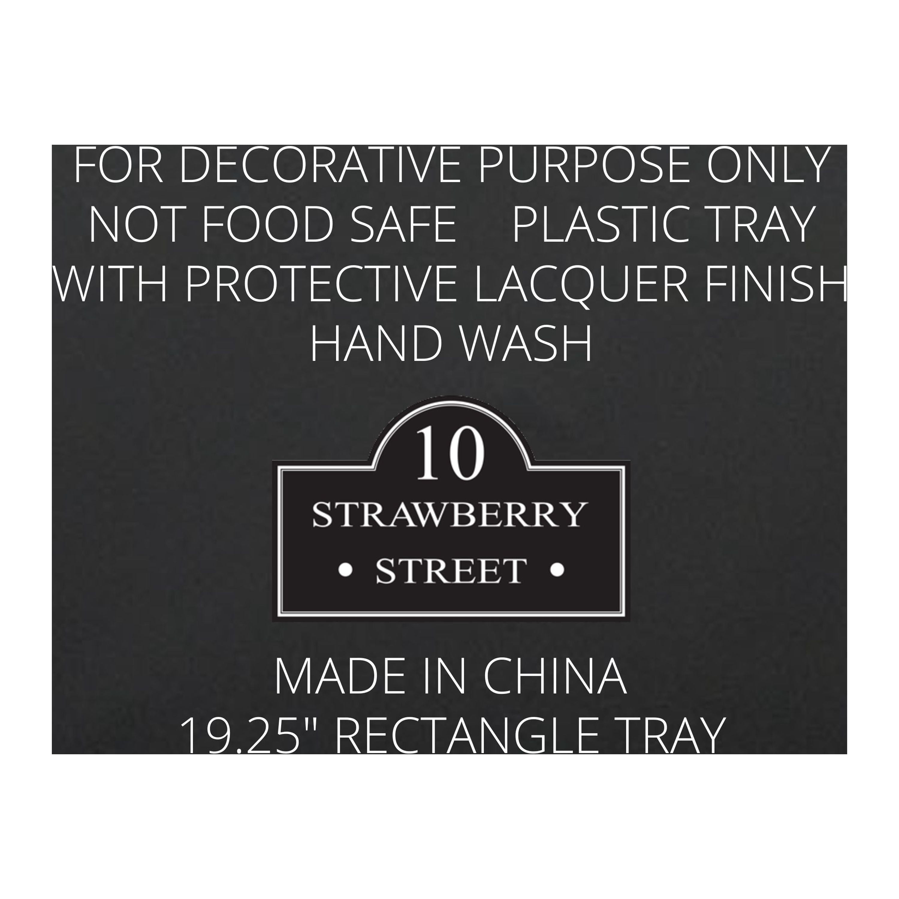 10 Strawberry Street Lacquer Rectangular Serving Tray, Black