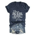 thumbnail image 2 of Bovemsi Funny Shirt Women Please Don'T Be Rude To Me Graphic V Neck T Shirt Sarcastic Short Sleeve Tee Humor Mom Summer Tops, Blue Women's Summer Short Sleeve T-Shirts, M, 2 of 8