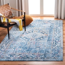 SAFAVIEH Bristol Margaret Oriental Polyester Area Rug, Blue/Light Gray, 5'1" x 7'6"