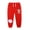 Red, variant on Bellafa Toddler Girls Sweatpants Kids Casual Athletic Pull-On Cotton Jogger Pants with Drawstring for Boys Girls-Flower