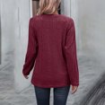 thumbnail image 5 of Gibobby Blusas Para Mujer Elegantes Top de manga larga con botones de color sólido y cuello redondo con tiras para mujer（Rojo， S), 5 of 5