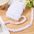 thumbnail image 3 of 10 Yards Chiffon Lace Edge Trim 1.5" Wide White 2 Layer Ruffle Lace Trim Ribbon Pleated Gathered Mesh Tulle Fabric Applique Edging Trimmings for Sewing Bridal Dress Costume Decoration Craft, 3 of 8