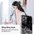 thumbnail image 2 of Compatible with Xiaomi Poco X5 Case Cute Glitter Clear Sparkly Cases Shockproof Redmi Note 12 5G / Poco X5 Phone Case for Women Girls Silicone Slim Bling Protective Cover (Black), 2 of 14