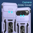 thumbnail image 2 of KOMI Case for Google Pixel 9/9 Pro with Slide Camera Cover+Screen Protector(1 Pack), Rotated Ring Kickstand Military Grade Shockproof Protective Cover-Light Purple, 2 of 5
