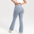thumbnail image 2 of Olyvenn Women's Wide Leg Yoga Pants Bootcut Workout Flare Leggings Trendy High Waisted Fold Over 2025 Spring Outfits Light Blue 10, 2 of 9