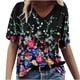 thumbnail image 2 of Fiudx Ofertas Flash Artículos En Oferta Camisetas Holgadas de Manga Corta con Cuello En V Informales con Estampado de Moda para Mujer, 2 of 4
