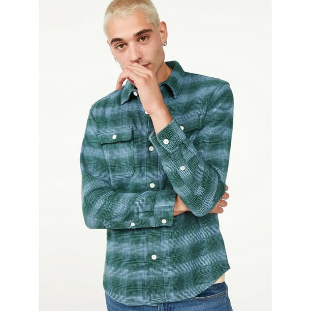 men's 2 pocket flannel shirts