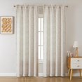thumbnail image 1 of sasyxdc Linen Blend Curtains 63 Inch Length 2 Panels Set  Light Filtering Soft Airy Rhombus Printed Rod Pocket Window Drapes for Living Room  38Wx63L Inch  2 PCS dyu, 1 of 8
