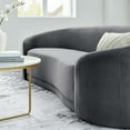 thumbnail image 4 of Sofa, Grey Gray, Velvet, Modern Contemporary, Mid Century Living Hotel Lounge Cafe Lobby, 4 of 8