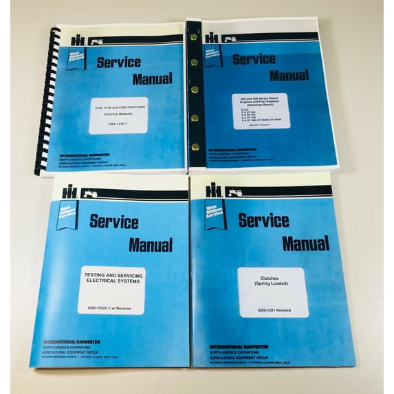 Set International 4166 Tractor Service Repair Manual Shop Book Ovhl