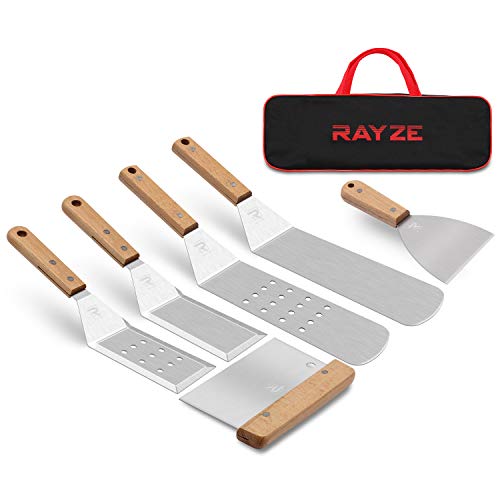 Rayze Griddle Accessories Kit, 7 Stainless Steel Grill Tools with
