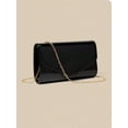thumbnail image 4 of REMANLAN Women's Glossy Patent Leather Envelope Evening Clutch Purse, Black, 4 of 9